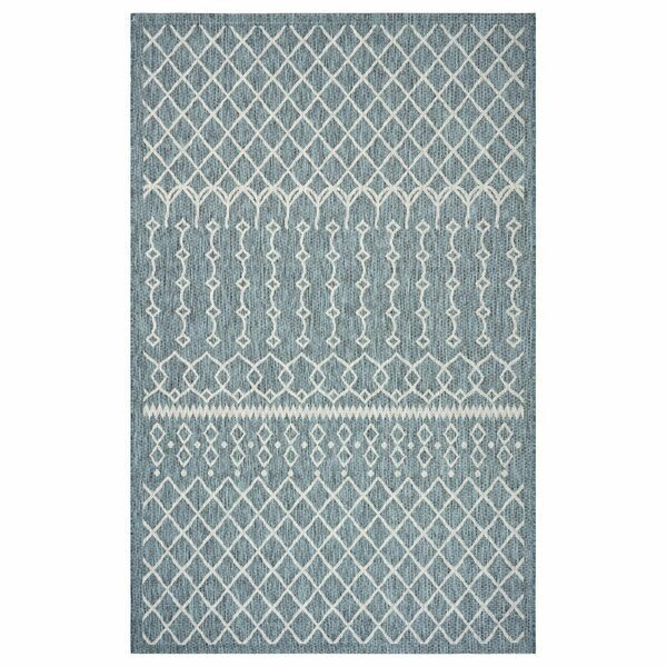 8 x 10 ft. Blue Array Indoor & Outdoor Area Rug, Homeroots, Mfr#: 396237